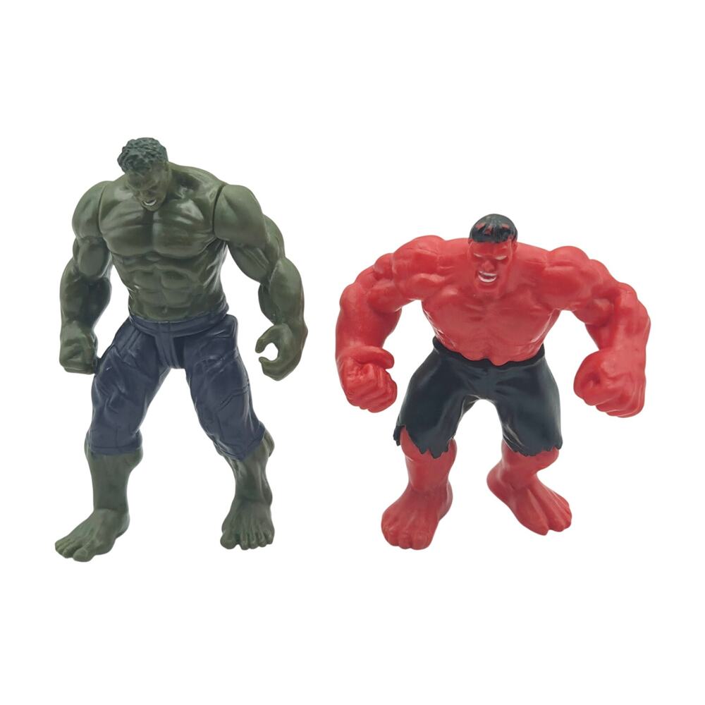 Marvel Hulk & Red Hulk 3" Action Figure Lot Hasbro Green Red Loose